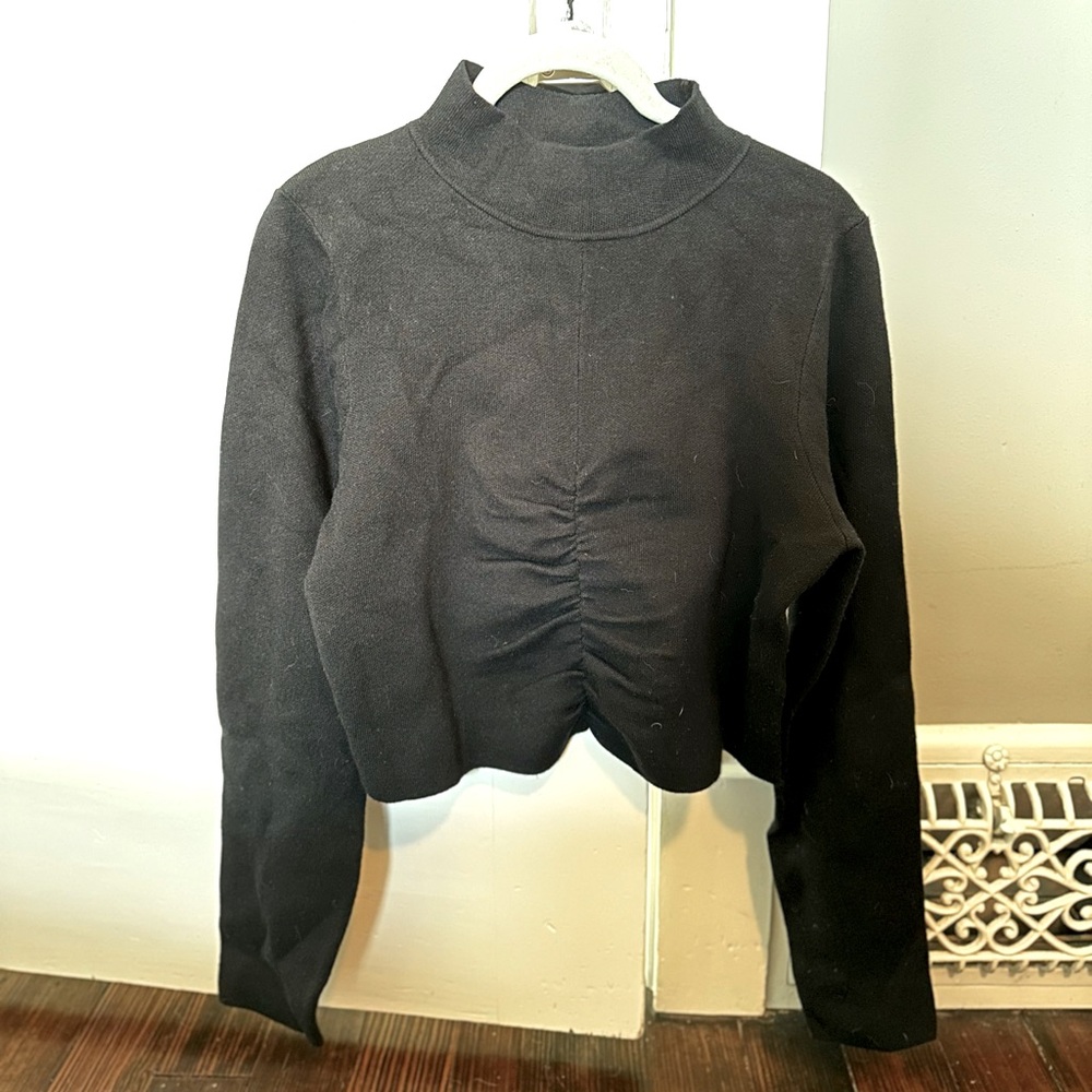 Anthropologie cropped black sweater